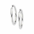 14K White 24mm Hinged Earring